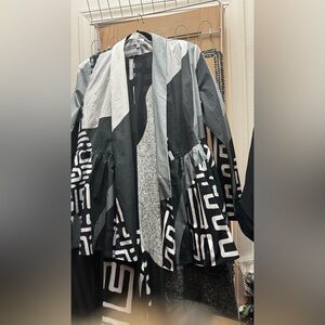 Sassy Jones Black and White Geometric Pantsuit